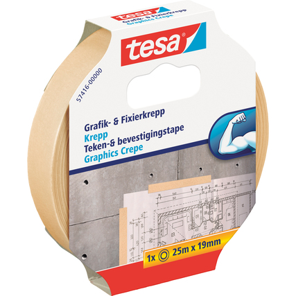 tesa® Fixierband Grafik- und Fixierkrepp 19 mm x 25 m (B x L) Produktbild pa_produktabbildung_1 XL