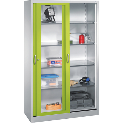 C+P Werkzeugschrank Acurado mit Sichtfenster 1.200 x 1.950 x 500 mm (B x H x T) clowngrün Produktbild pa_anwendungsbeispiel_1 XL