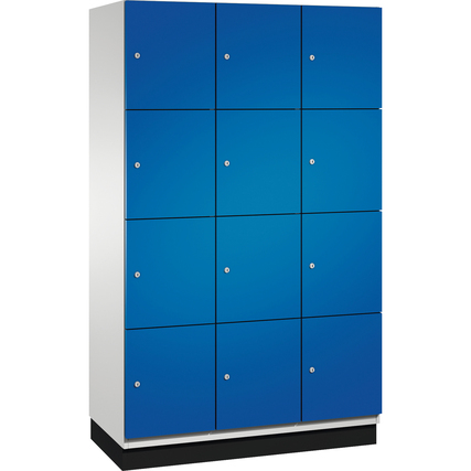 C+P Schließfachsystem Cambio mit Sockel 1.200 x 1.950 x 525 mm (B x H x T) 12 Fächer lichtgrau enzianblau Produktbild pa_produktabbildung_1 XL