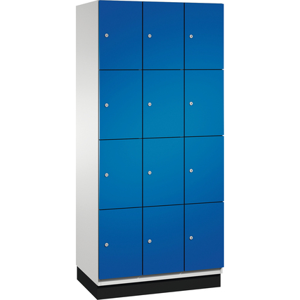 C+P Schließfachsystem Cambio mit Sockel 900 x 1.950 x 525 mm (B x H x T) 12 Fächer lichtgrau enzianblau Produktbild pa_produktabbildung_1 XL