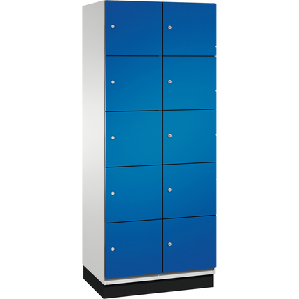 C+P Schließfachschrank Cambio mit Sockel 800 x 1.950 x 525 mm (B x H x T) 10 Fächer lichtgrau enzianblau Produktbild pa_produktabbildung_1 XL