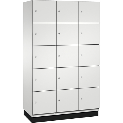 C+P Schließfachschrank Cambio mit Sockel 1.200 x 1.950 x 525 mm (B x H x T) 15 Fächer lichtgrau Produktbild pa_produktabbildung_1 XL
