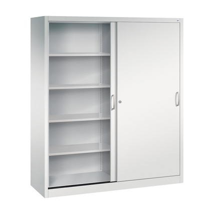 C+P Schiebetürenschrank Acurado 2 x 5 Ordnerhöhen 1.600 x 1.950 x 500 mm (B x H x T) lichtgrau lichtgrau Produktbild pa_produktabbildung_1 XL