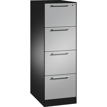 C+P Hängeregistraturschrank Asisto 440 x 1.298 x 600 mm (B x H x T) weißaluminium schwarzgrau Produktbild pa_produktabbildung_1 XL
