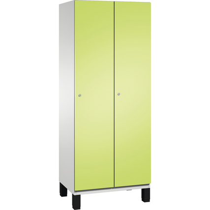 C+P Kleiderspind Cambio mit Standfuß 800 x 1.980 x 525 mm (B x H x T) 2 Abteile lichtgrau clowngrün Produktbild pa_produktabbildung_1 XL