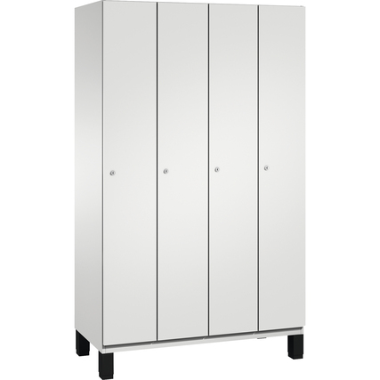 C+P Kleiderspind Cambio mit Standfuß 1.200 x 1.980 x 525 mm (B x H x T) 4 Abteile lichtgrau lichtgrau Produktbild pa_produktabbildung_1 XL