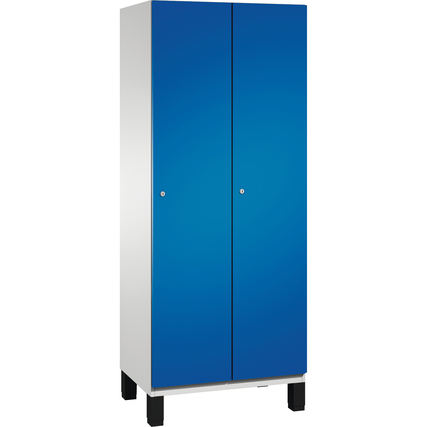 C+P Kleiderspind Cambio mit Standfuß 800 x 1.980 x 525 mm (B x H x T) 2 Abteile lichtgrau enzianblau Produktbild pa_produktabbildung_1 XL