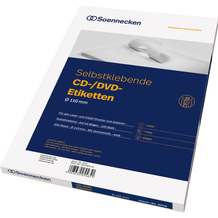 Soennecken CD/DVD Etikett 116 mm Produktbild pa_produktabbildung_1 XL