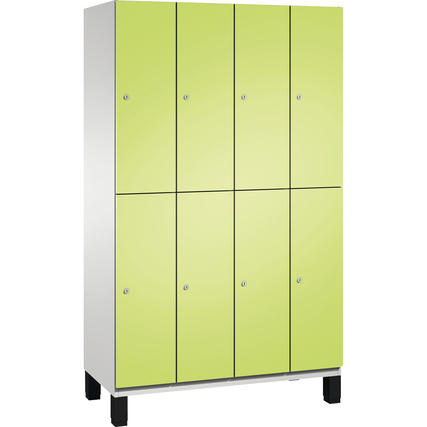 C+P Kleiderspind Cambio 8 Fächer mit Standfuß lichtgrau clowngrün Produktbild pa_produktabbildung_1 XL