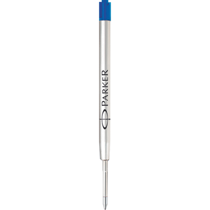 Blaue Gelmine von Parker in silberner Hülse für Kugelschreiber.