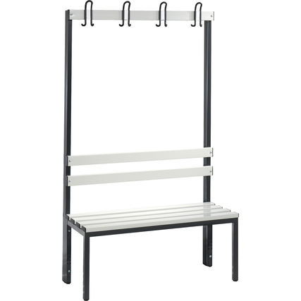 C+P Umkleidebank Basic Kunststoff 1.000 x 1.710 x 403 mm (B x H x T) ohne Schuhrost 4 Doppelhaken Produktbild pa_produktabbildung_1 XL