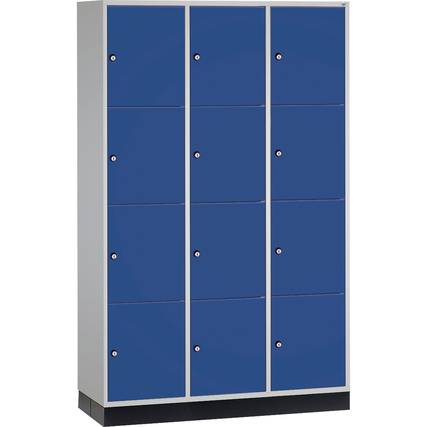 C+P Schließfachsystem Intro XL mit Sockel 1.220 x 1.950 x 500 mm (B x H x T) 12 Fächer enzianblau Produktbild pa_produktabbildung_1 XL