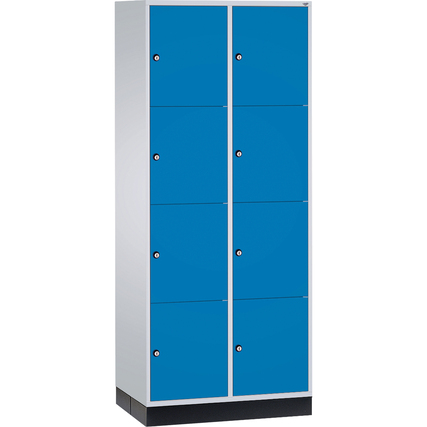 C+P Schließfachsystem Intro XL mit Sockel 820 x 1.950 x 600 mm (B x H x T) 8 Fächer enzianblau Produktbild pa_produktabbildung_1 XL