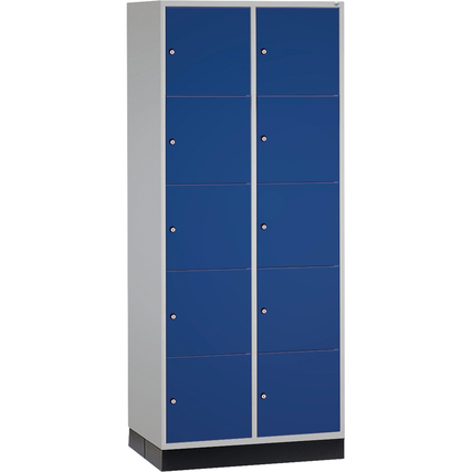 C+P Schließfachsystem Intro XL mit Sockel 820 x 1.950 x 600 mm (B x H x T) 10 Fächer enzianblau Produktbild pa_produktabbildung_1 XL