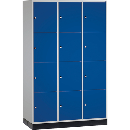 C+P Schließfachschrank Intro XL mit Sockel 1.220 x 1.950 x 600 mm (B x H T) 12 Fächer enzianblau Produktbild pa_produktabbildung_1 XL