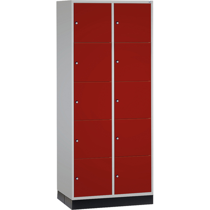 C+P Schließfachsystem Intro XL mit Sockel 820 x 1.950 x 600 mm (B x H x T) 10 Fächer rubinrot Produktbild pa_produktabbildung_1 XL