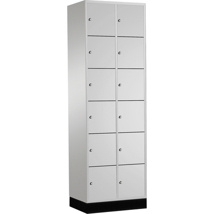 C+P Schließfachschrank Intro mit Sockel 620 x 1.950 x 500 mm (B x H x T) 12 Fächer lichtgrau Produktbild pa_produktabbildung_1 XL