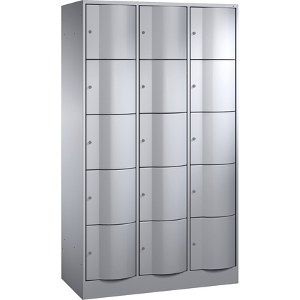 C+P Schließfachschrank Resisto 1.150 x 1.950 x 540 mm (B x H x T) 15 Fächer weißaluminium Produktbild pa_produktabbildung_1 XL