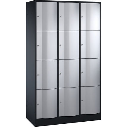 C+P Schließfachschrank Resisto 1.150 x 1.950 x 540 mm (B x H x T) 12 Fächer schwarzgrau weißaluminium Produktbild pa_produktabbildung_1 XL