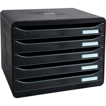 Exacompta Schubladenbox BIG-BOX plus quer Glossy 5 Schubladen Produktbild pa_produktabbildung_1 XL