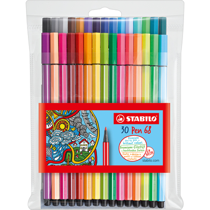 STABILO® Fasermaler Pen 68 Kunststoffetui 30 St./Pack. Produktbild pa_produktabbildung_1 XL