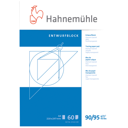 Hahnemühle Skizzenblock Diamant Spezial DIN A3 90/95g/m² hochtransparent 50 Bl.