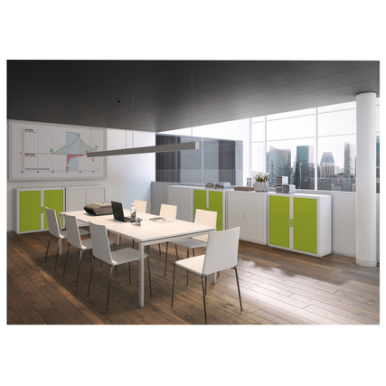 easyDesk® Konferenztisch 1.500 x 750 x 1.140 mm (B x H x T) anthrazit/weiß Produktbild pa_ohnedeko_1 XL