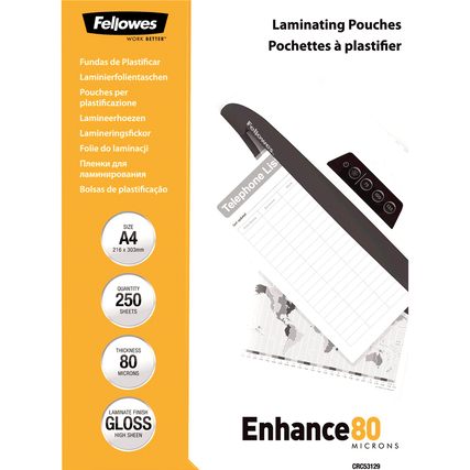 Fellowes® Laminierfolie Enhance 80 DIN A4 Produktbild pa_produktabbildung_1 XL