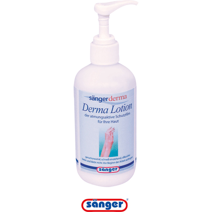 Sänger Hautschutzcreme Derma Lotion nicht parfümiert silikonhaltig Pumpflasche Kunststoff 0,25l