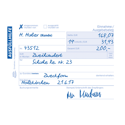 Avery Zweckform Einnahme-/Ausgabebeleg Produktbild pa_anwendungsbeispiel_1 XL
