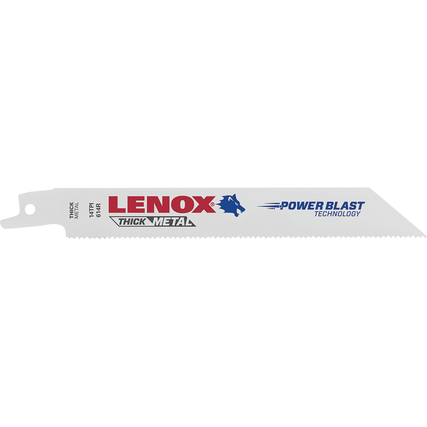 Sägeblatt einer Säbelsäge mit bi-metallischer Klinge und Aufdruck für Power Blast Technologie.