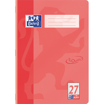Oxford Schulheft Touch DIN A4 liniert mit Rand innen/außen 27 16 Bl.