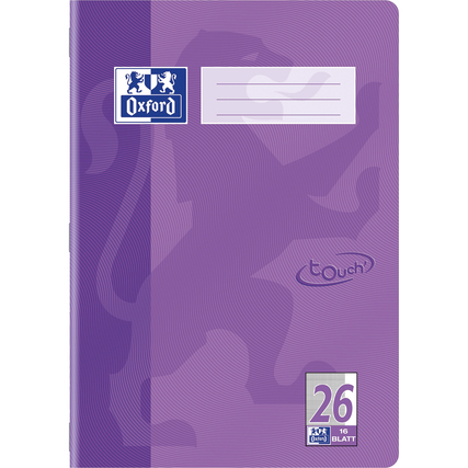 Oxford Schulheft Touch DIN A4 kariert mit Rand 26 16 Bl.
