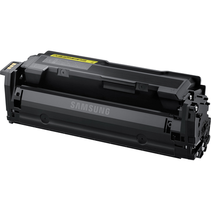 Gelber Toner CLT-Y603L mit geöffneter Oberseite und sichtbarem Herstellerlogo.