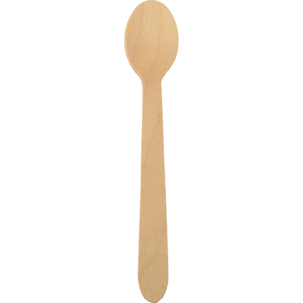 Kompostierbarer Kaffeelöffel aus Holz mit maschinell polierter, splitterfreier Oberfläche.