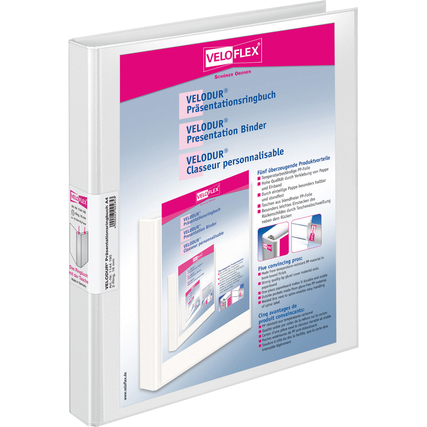 Veloflex Präsentationsringbuch VELODUR® 20 mm DIN A4 2 Ringe, Rundmechanik weiß Produktbild pa_produktabbildung_1 XL
