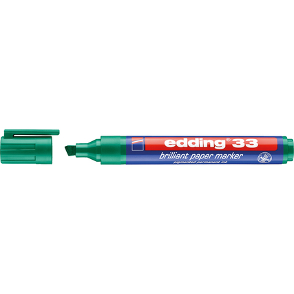 edding Pigmentmarker 33 brilliant paper marker 1-5mm grün Keilspitze nachfüllbar
