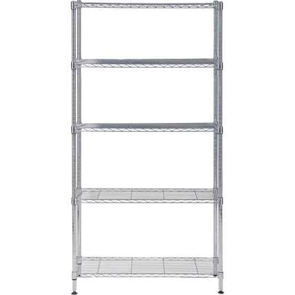 ALBA Regal Mobi5 900 x .2000 x 350 mm (B x H x T) 70kg 5 Fachböden Metall, verchromt chrom