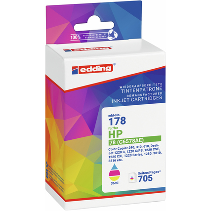 edding Tintenpatrone Kompatibel mit HP 78 cyan/magenta/gelb Produktbild pa_produktabbildung_1 XL