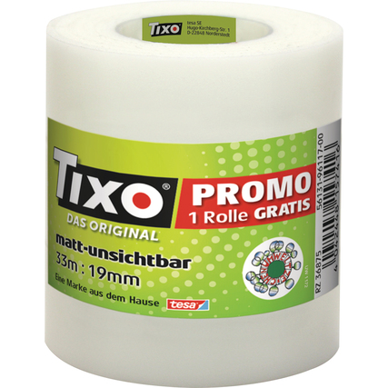 TIXO Klebefilm 19 mm x 33 m (B x L) einseitig klebend ohne Lösungsmittel Polypropylen transparent 3 St./Pack.