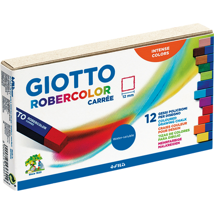 Lyra Tafelkreide GIOTTO mit Papierhülle hellgelb, gelborange, zinnoberrot, karminrot, rotviolett, hellblau, dunkelblau, hellgrün, dunkelgrün, hellbraun, dunkelbraun, hautfarben 12 St./Pack.