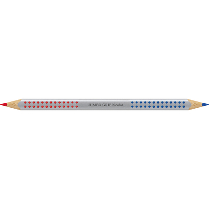 Bicolor Jumbo Grip Buntstift mit Grip-Zone für sicheren Halt, in Rot und Blau.