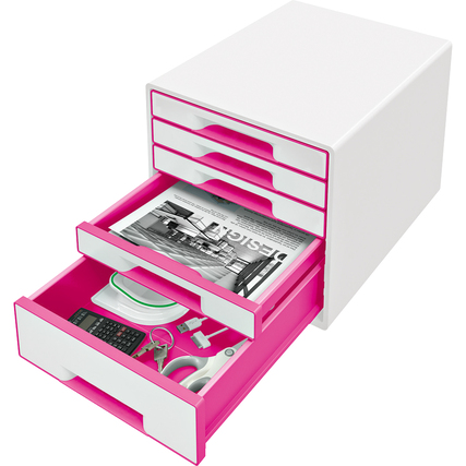 Leitz Schubladenbox WOW CUBE *5 Schubladen* pink/weiß Produktbild pa_ohnedeko_1 XL