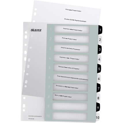 Leitz Zahlenregister WOW 1-10 schwarz/weiß Produktbild pa_produktabbildung_1 XL