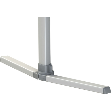 Detailaufnahme des Standbeins einer blauen Moderationstafel im Anwendungsbeispiel.