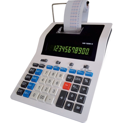 LEO® Tischrechner 1230C II schwarz/rot 190 x 70 x 225 mm (B x H x T) Netzbetrieb weiß