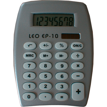 LEO® Taschenrechner EP-10 1 x 8-stellig silber Batterie, Solar-Energie