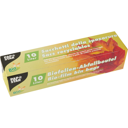 PAPSTAR Müllbeutel 44 x 42 cm (B x H) 25µm 10l Folie grün 7 St./Pack.