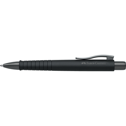 Kugelschreiber in schwarz matt mit ergonomischem Griff und Clip.