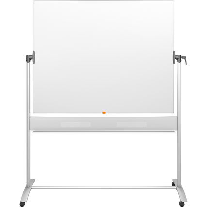Mobiles Whiteboard auf Rollen mit weißer Oberfläche und stabiler Basis.